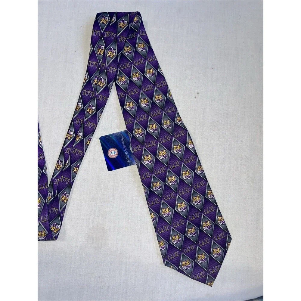 Eagle Neckwear L.S.U. Tigers Men’s Dress Tie Sz 55” Purple Diamond Business